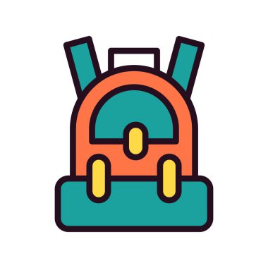 okul çantası ikon vektör illüstrasyonu