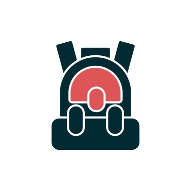 okul çantası ikon vektör illüstrasyonu