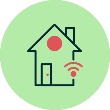 Akıllı Ev simgesi, vektör illüstrasyonu 