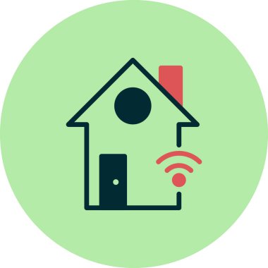 Akıllı Ev simgesi, vektör illüstrasyonu 