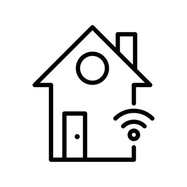 Akıllı Ev simgesi, vektör illüstrasyonu 