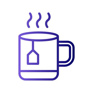 sıcak çay fincanı ikonu vektör illüstrasyonu