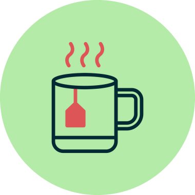 sıcak çay fincanı ikonu vektör illüstrasyonu