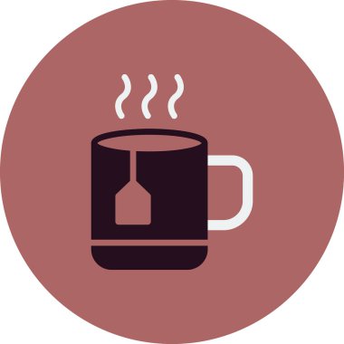 sıcak çay fincanı ikonu vektör illüstrasyonu