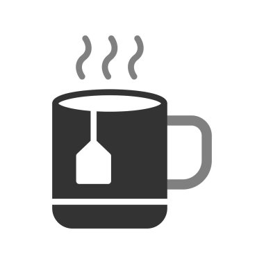 sıcak çay fincanı ikonu vektör illüstrasyonu