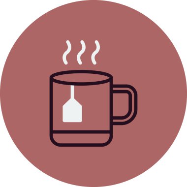 sıcak çay fincanı ikonu vektör illüstrasyonu