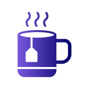 sıcak çay fincanı ikonu vektör illüstrasyonu