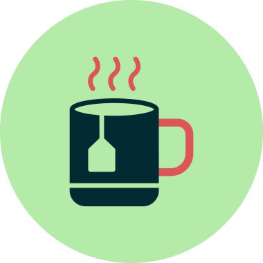 sıcak çay fincanı ikonu vektör illüstrasyonu