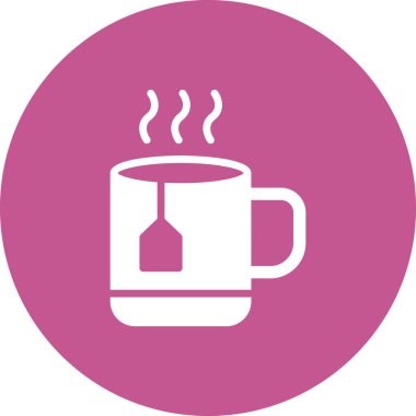 sıcak çay fincanı ikonu vektör illüstrasyonu