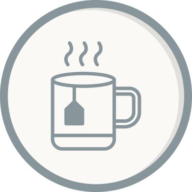 sıcak çay fincanı ikonu vektör illüstrasyonu