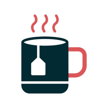 sıcak çay fincanı ikonu vektör illüstrasyonu