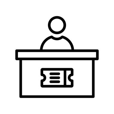 İş ve finans simgesi çizgisinin vektör illüstrasyonu. 