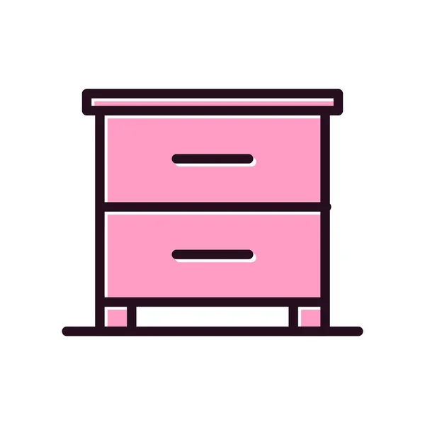Flat Furniture Cabinet Simple Vector Illustration — Stock Vector