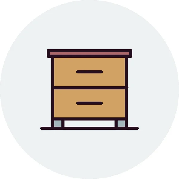 Flachmöbel Kabinett Einfache Vektorillustration — Stockvektor