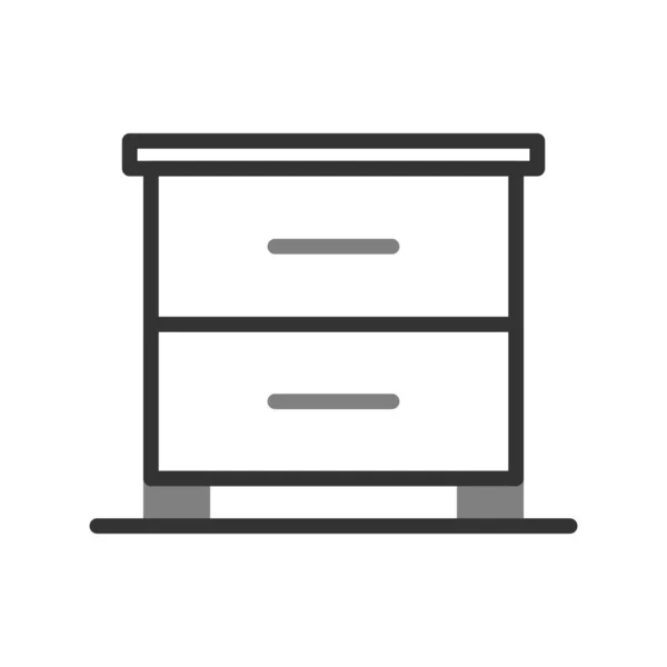 Flat Furniture Cabinet Simple Vector Illustration — ストックベクタ