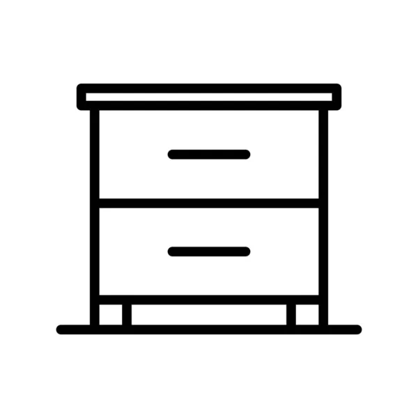 Muebles Planos Gabinete Ilustración Simple Del Vector — Vector de stock