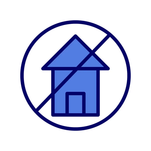 Vector Illustration Building House Crossed Line Rejected — ストックベクタ