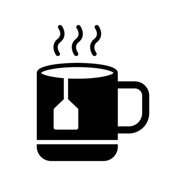 Hot Tea Cup Icon Vector Illustration — Stock Vector