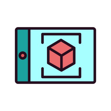 Geliştirilmiş gerçekliğin vektör çizimi modern simge