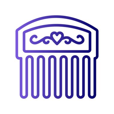 Dekoratif tarak simgesinin vektör çizimi