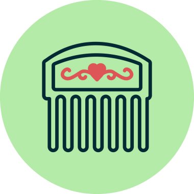 Dekoratif tarak simgesinin vektör çizimi