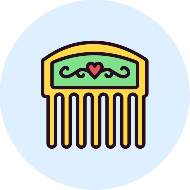 Dekoratif tarak simgesinin vektör çizimi