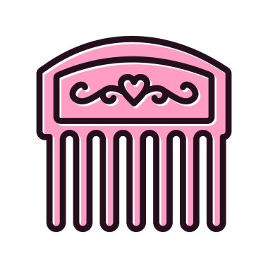 Dekoratif tarak simgesinin vektör çizimi