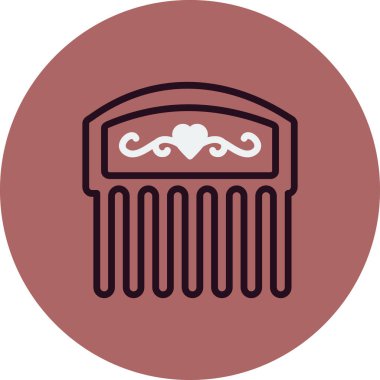 Dekoratif tarak simgesinin vektör çizimi