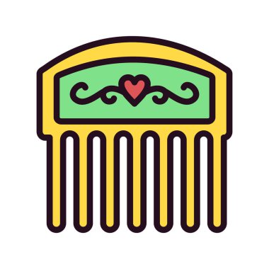 Dekoratif tarak simgesinin vektör çizimi