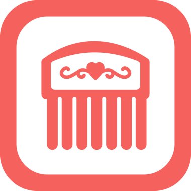 Dekoratif tarak simgesinin vektör çizimi