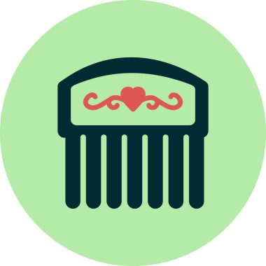 Dekoratif tarak simgesinin vektör çizimi