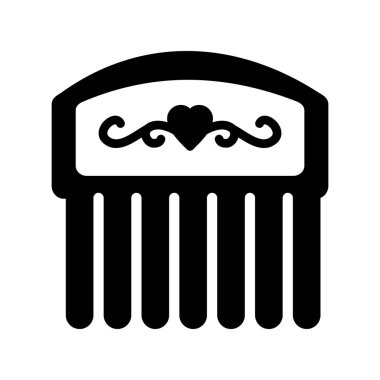 Dekoratif tarak simgesinin vektör çizimi