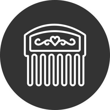 Dekoratif tarak simgesinin vektör çizimi