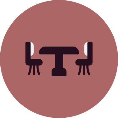 tablo ve sandalye simgeleri, vektör illüstrasyonu