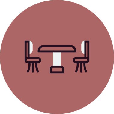 tablo ve sandalye simgeleri, vektör illüstrasyonu