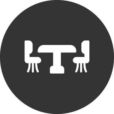 tablo ve sandalye simgeleri, vektör illüstrasyonu