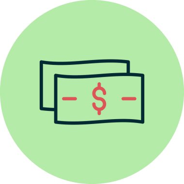 Paranın vektör düz renk simgesi  