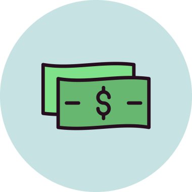 Paranın vektör düz renk simgesi  