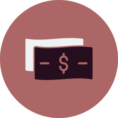 Paranın vektör düz renk simgesi  