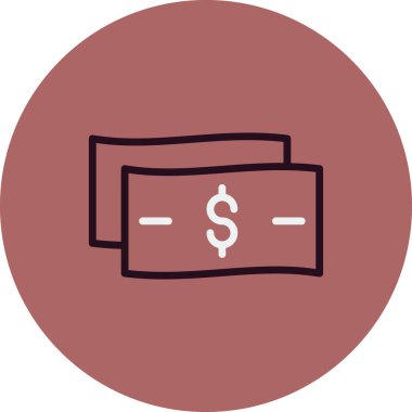 Paranın vektör düz renk simgesi  