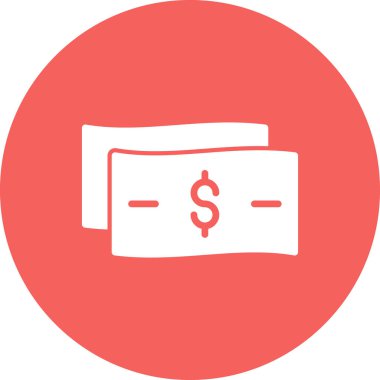 Paranın vektör düz renk simgesi  