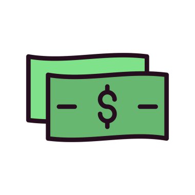 Paranın vektör düz renk simgesi  