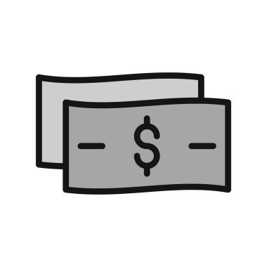 Paranın vektör düz renk simgesi  