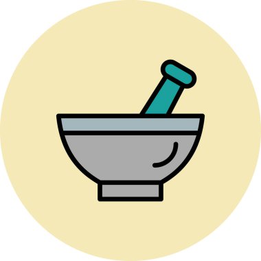 Havan vektörü ince çizgi simgesi