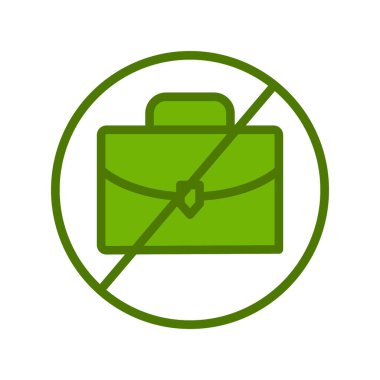 İşaret yok. çanta web simgesi basit illüstrasyon