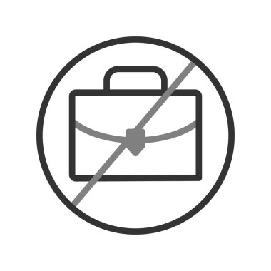 İşaret yok. çanta web simgesi basit illüstrasyon