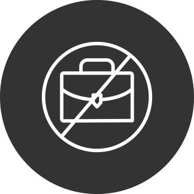 İşaret yok. çanta web simgesi basit illüstrasyon