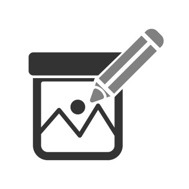 fotoğraf düzenleme işareti, vektör illüstrasyon simgesi