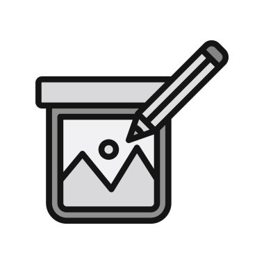 fotoğraf düzenleme işareti, vektör illüstrasyon simgesi