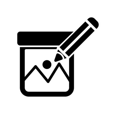 fotoğraf düzenleme işareti, vektör illüstrasyon simgesi